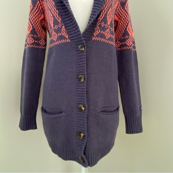 NORTH FACE Jacquardigan Sweater Knit Aztec Print Cardigan Size S - Picture 7 of 16